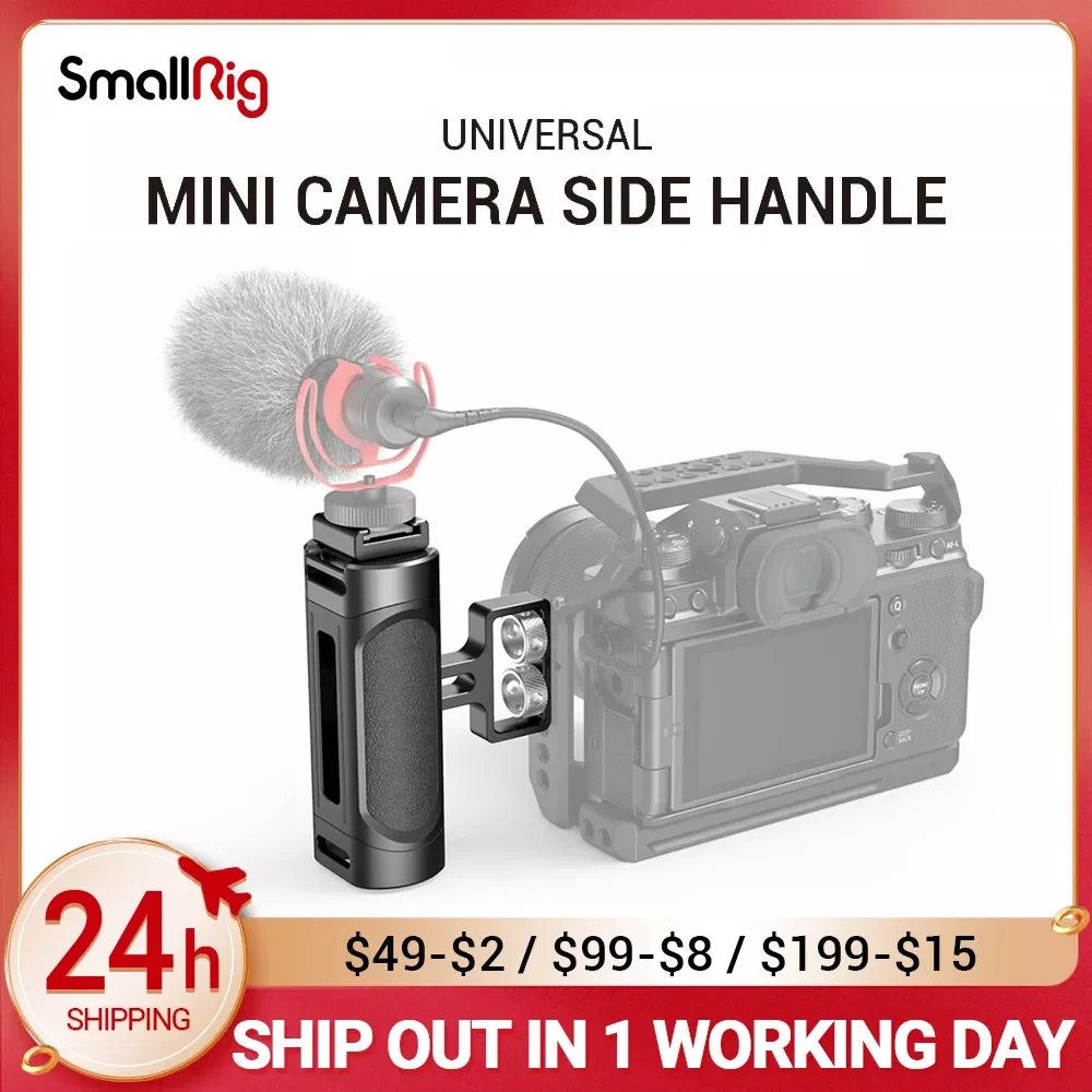 

SmallRig Mini Camera Side Handle Handgrip with Two 1/4”-20 Screws Mount for Mirrorless/ Digital Camera DSLR Camera 2916