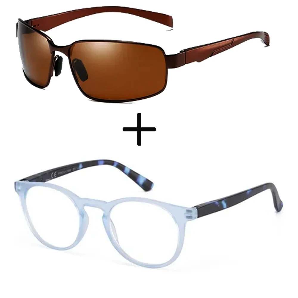 

2 шт.! Круглые ультралегкие очки для чтения для мужчин и женщин, спортивные поляризованные солнцезащитные очки из сплава, для улицы