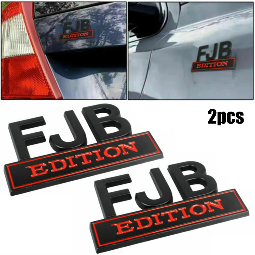 

2pcs 3D Metal Sticker FJB Edition Car Auto Trunk Rear Tailgate Emblem Badge Decal Sticker Car Decor Auto Exterior Accessories