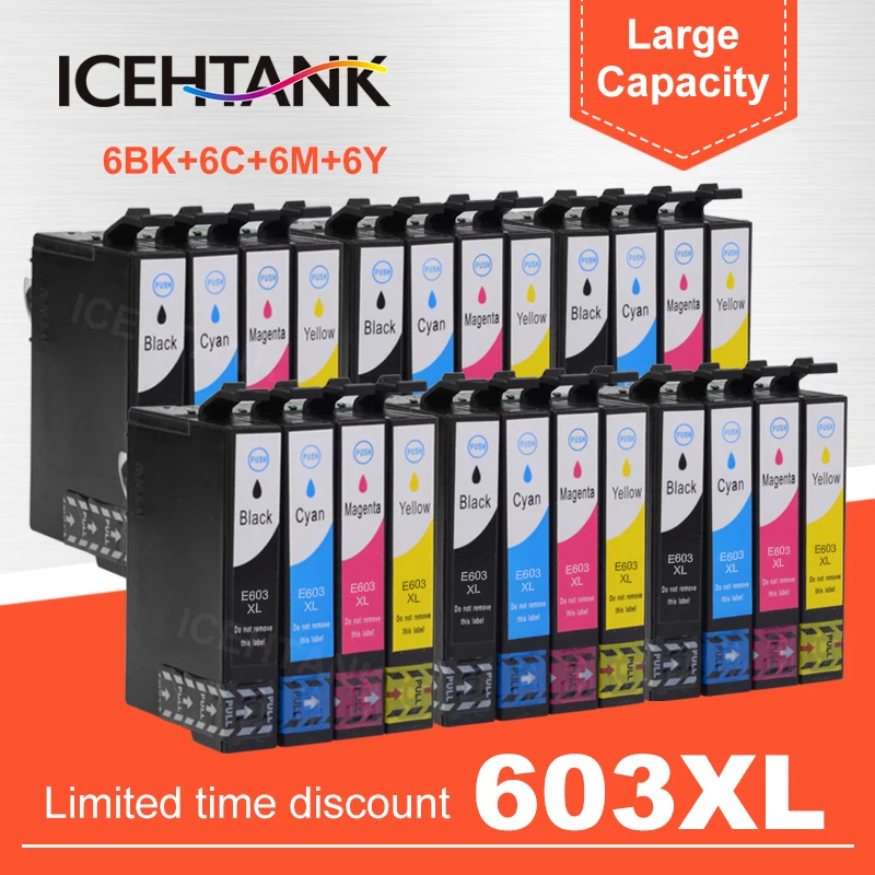 

ICEHTANK для картриджа Epson Ink картридж 603XL T603XL 603 для выражения дома