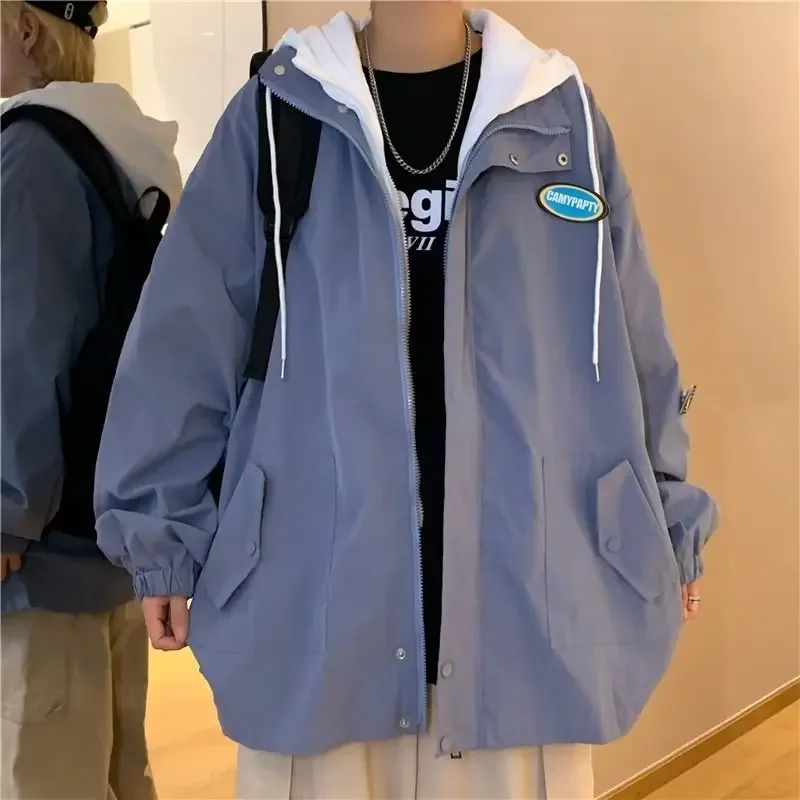 Весенне-осенняя двухсекционная иллюзорная куртка мужская модная повседневная