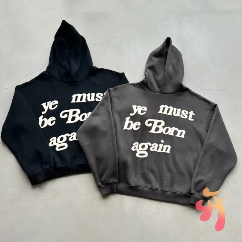 High Quality Cotton Terry Kanye CPFM Hoodies Hiphop Street Foam Ye Must Be Born Again Hoodys 1:1 Oversized Sweatshirt Men Women