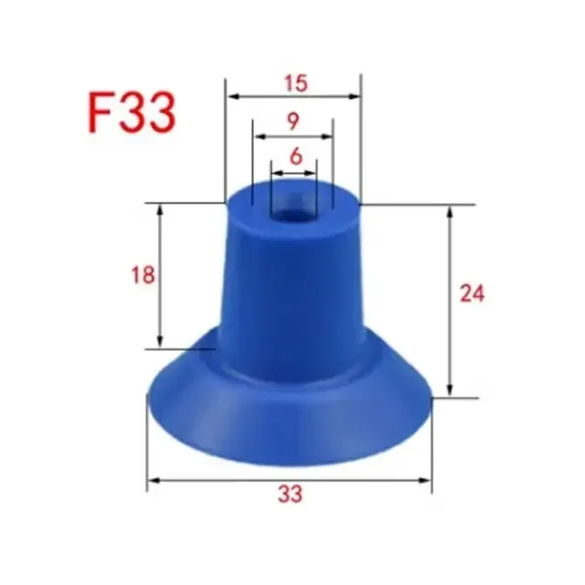 10 шт. пневматическая вакуумная чашка для открытой сумки, синяя силиконовая присоска F18, обработка машин для литья под давлением, пластиковая пленка, пакет для еды