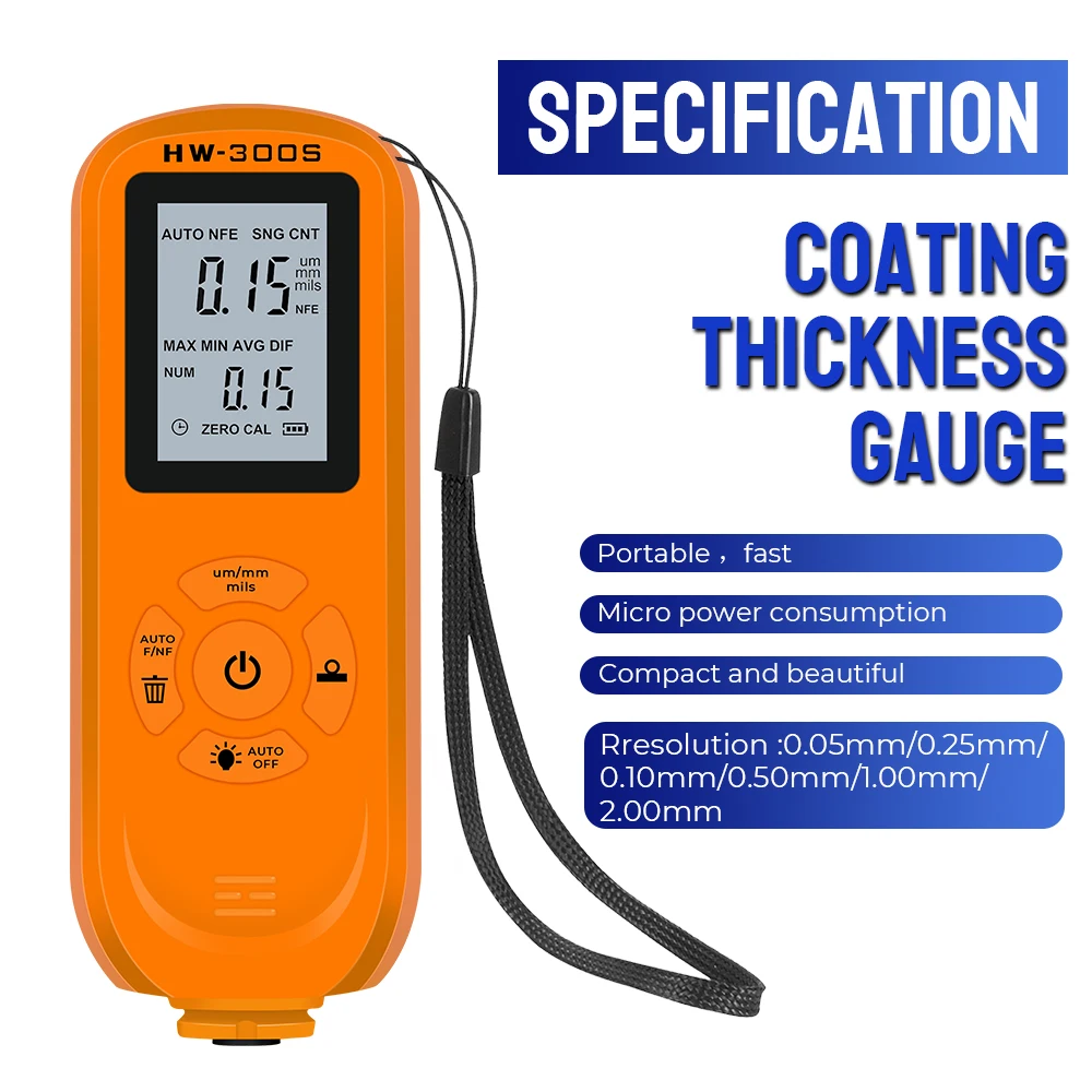 

Car Coating Thickness Gauge 0-2000UM Test Digital LCD Precision Measurement Instrument Automobile Paint Film Thickness Tester