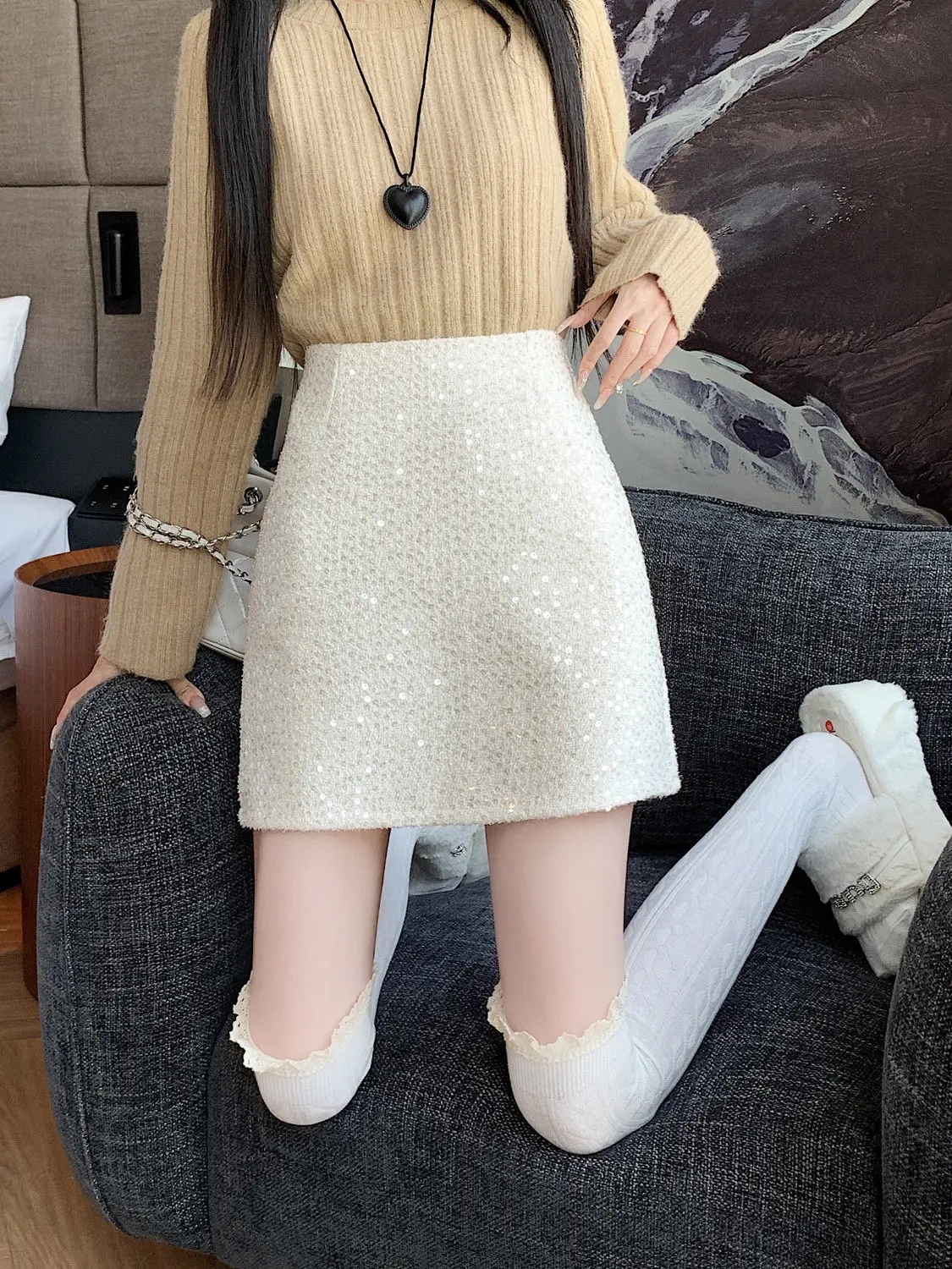 Короткие розовые юбки с блестками милые приталенные сексуальные модная женская