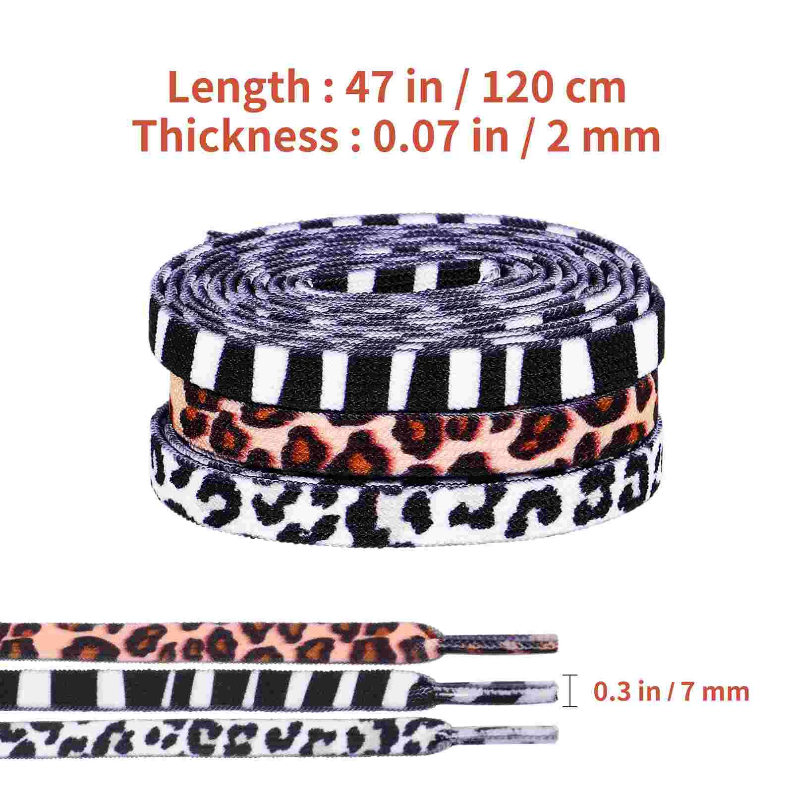 Shoelace Boot Laces Elastic Shoestring Animal Pattern Shoelaces Sports Stretchy Black Sneakers Flexible Leopard