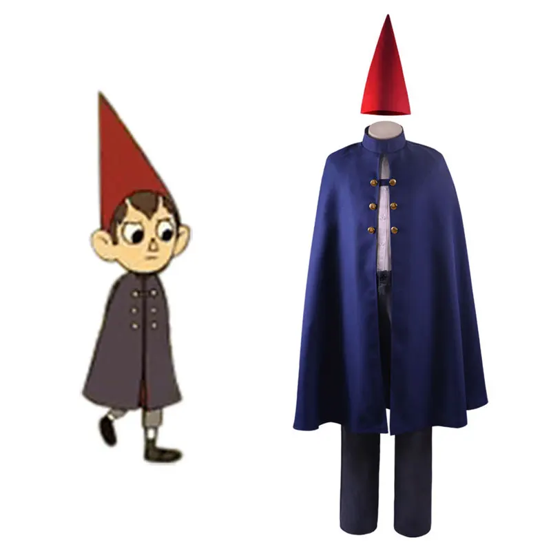Wirt Cosplay Costume From Animation Over the Garden Wall Halloween Costume Mantle Cape Outfit For Adult Clothing Sets Suit