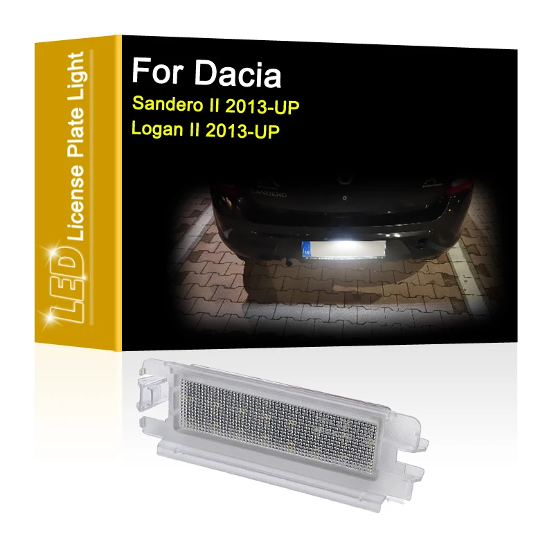 

12V LED Number Plate Lamp For Dacia Sandero II 2013-UP Logan II 2013-UP White License Plate Light Assembly
