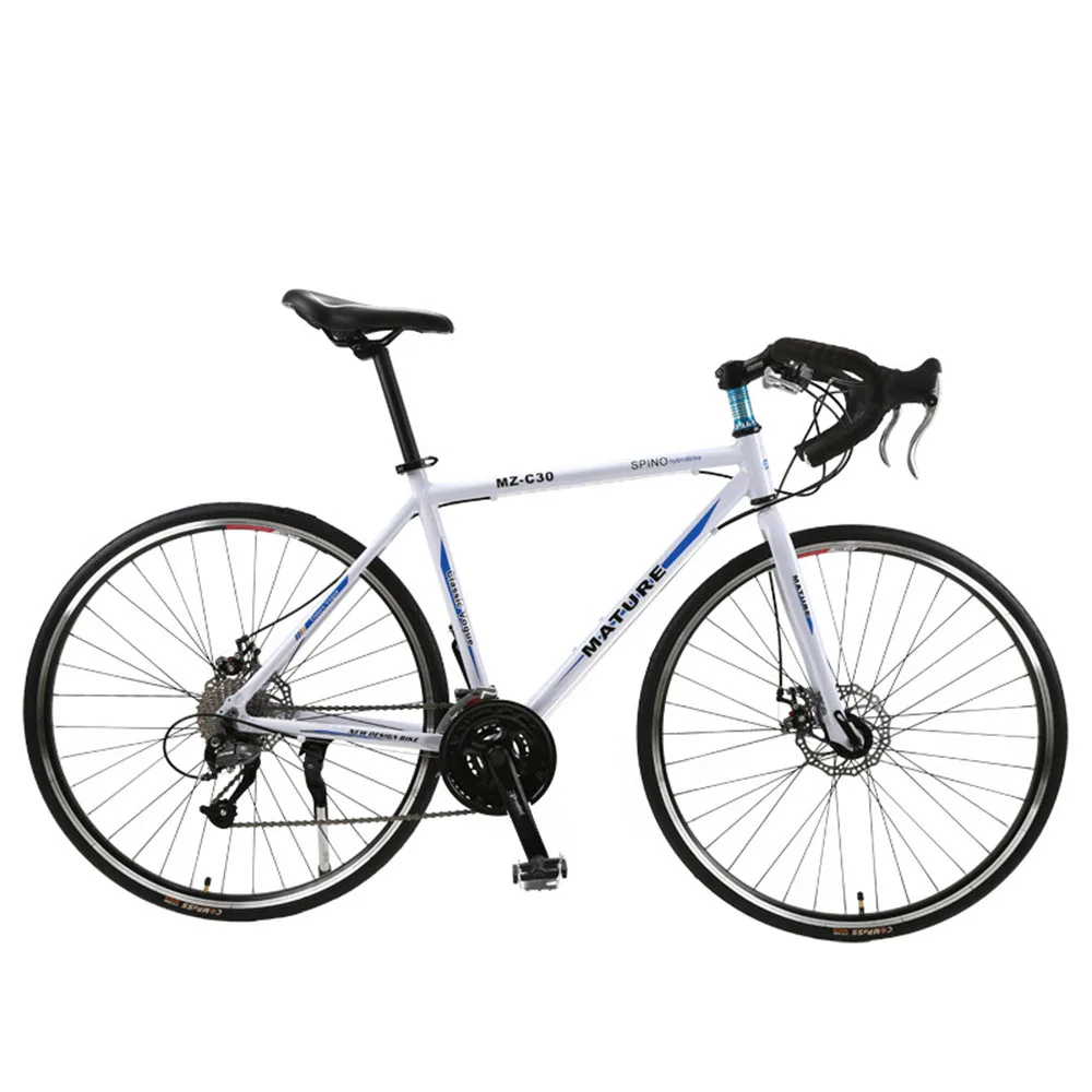 

700C Bicycle Ordinary Bike Aluminum Frame Dual Disc Brakes Curved Handle Design Anti-Skid And Wear-Resistant Tires