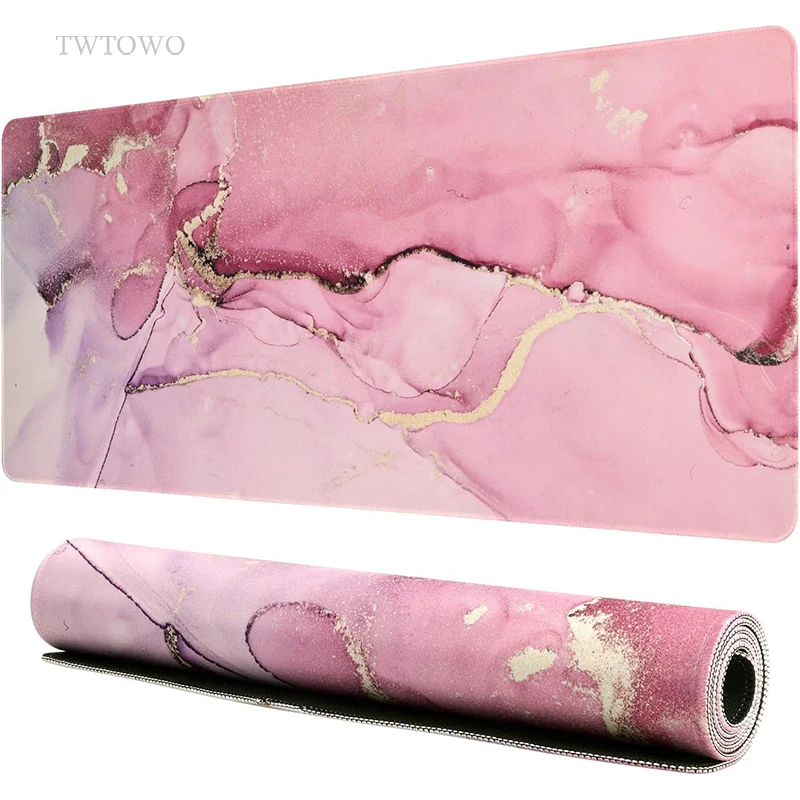 

Pink Marble Mouse Pad Gamer XL Custom Home Large Mousepad XXL keyboard pad Non-Slip Carpet Office Desktop Mouse Pad