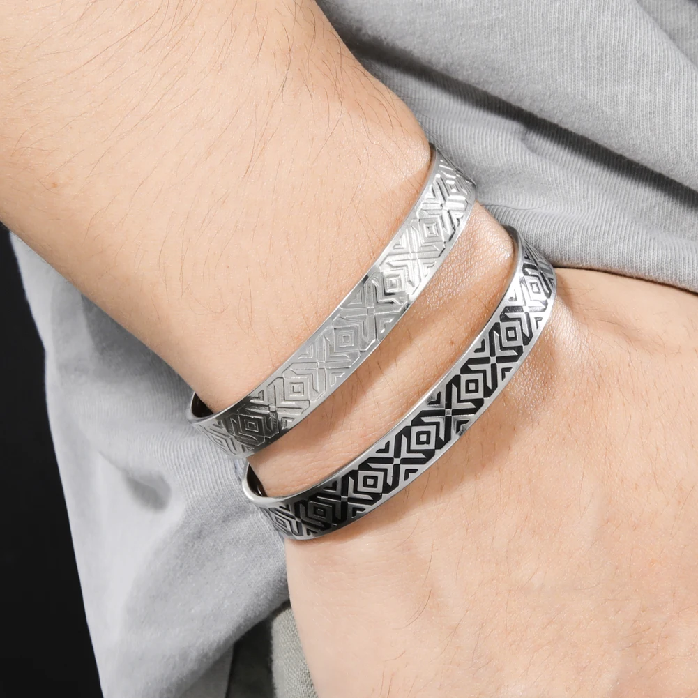 

My Shape Ethnic Bohemia Magnetic Stainless Steel Cuff Bangle Bracelets Health Care Sliming Geometric Bangles Vintage Jewelry