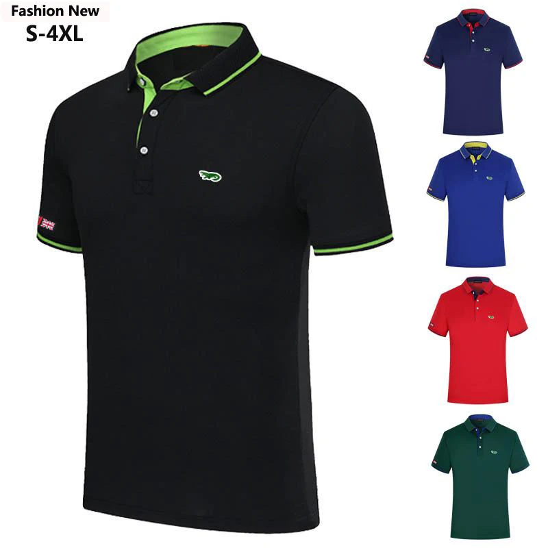 

New-Design Fashion Brand Short Sleeve Sports-Wear Mens Polos Shirts Lapel Casual Polos Homme Embroidered-Logo Clothing Slim Tops