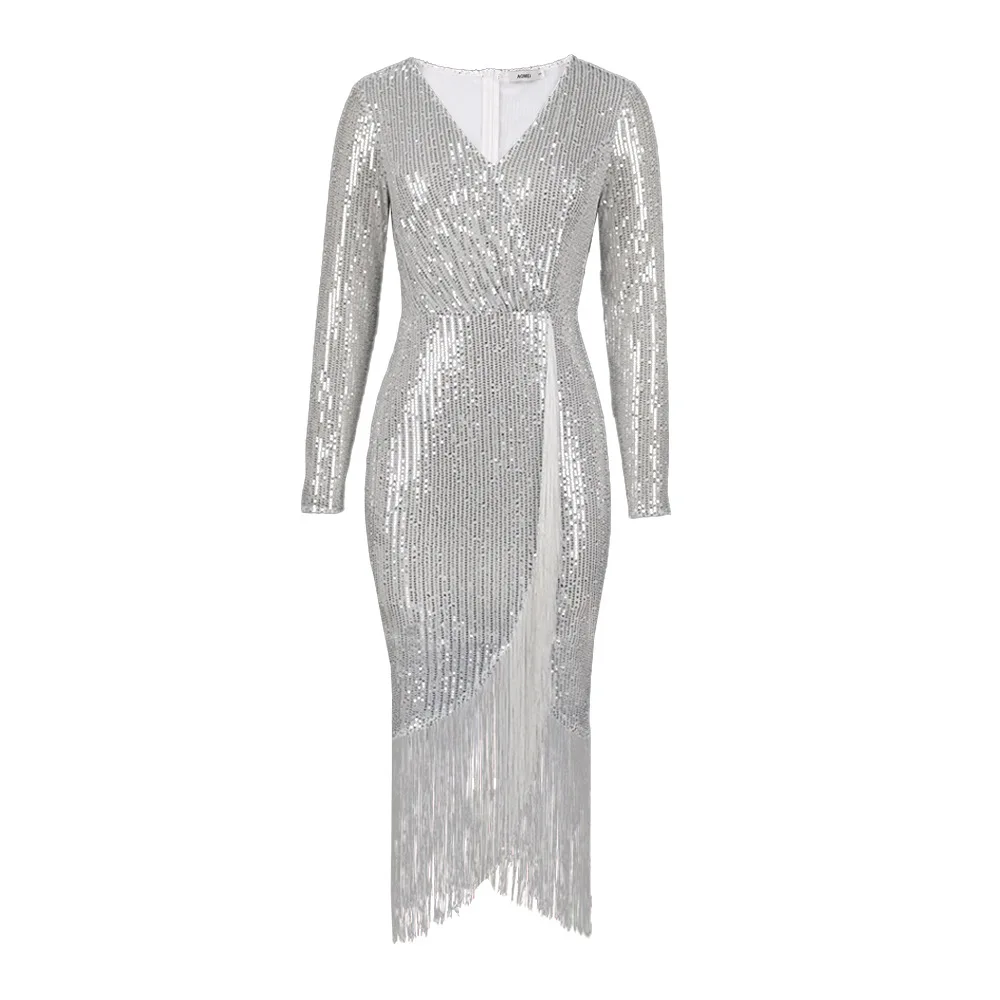 Plus Size Dresses Sequined Beaded One Shoulder Fishtail Skirt Sexy Sleeveless Fishtail Skirt  Party Dress Evening Dresses Formal