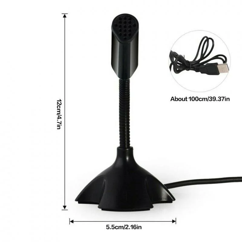 

for HSYK Adjustable USB Laptop Microphone Mini Studio Speech Microphone Stand Mic With Holder for Desktop PC High Quality