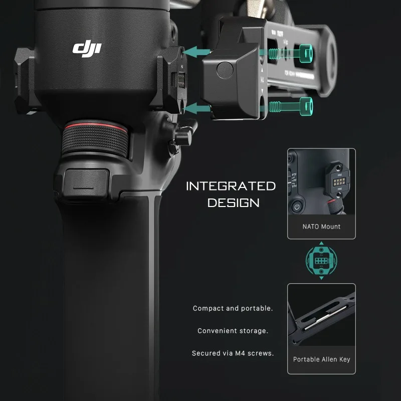 Фото Легкая задняя рукоятка управления TILTA TGA-LRH для DJI Ronin RS2 RS3 RS4 PRO RS5 с креплением Cold Shoe и резьбой 1/4