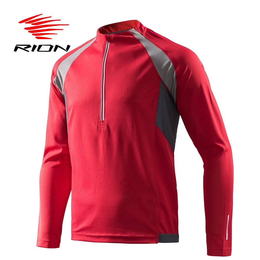 

RION Men Long Sleeves Cycling Jersey Road Bike Tops MTB Jersey Spring Winter Mountain Bicycle Jersey Ciclismo Maillot