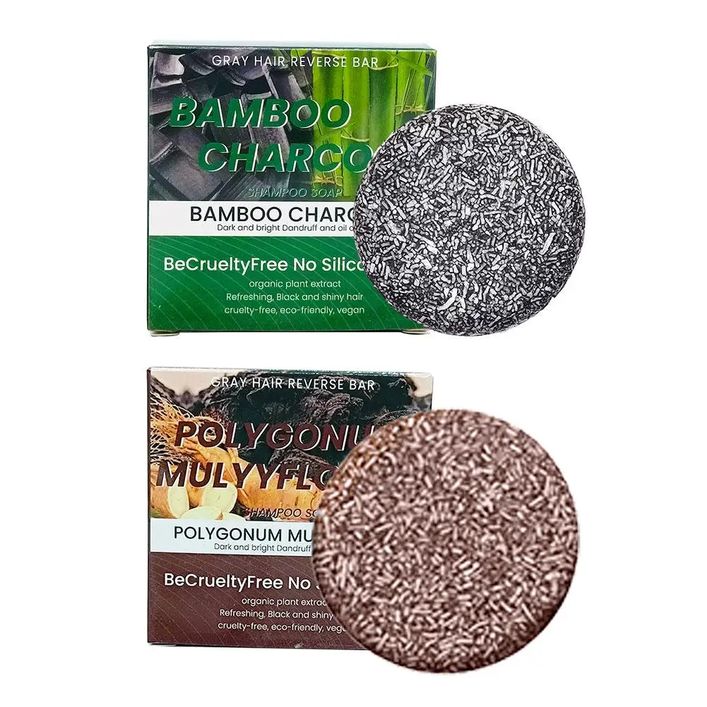 Шампунь мыло Polygonum Multiflorum/мыло бамбук и уголь Bar для роста укрепления волос