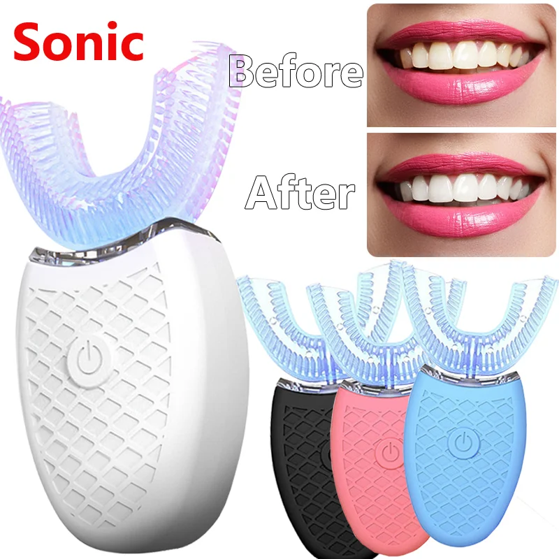 

Adult Sonic Electric Toothbrush U Shaped 360 Degrees Automatic Ultrasonic Tooth Brush USB Charging Teeth Whitening Toothbrushes