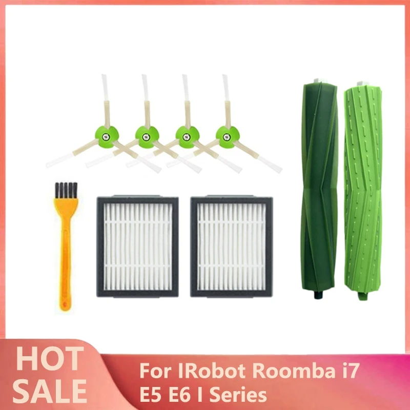 

HOT！-Hepa Filter Side Brush Roller Brush For Irobot Roomba I7 E5 E6 I Series Robot Vacuum Cleaner Replacement Spare Parts