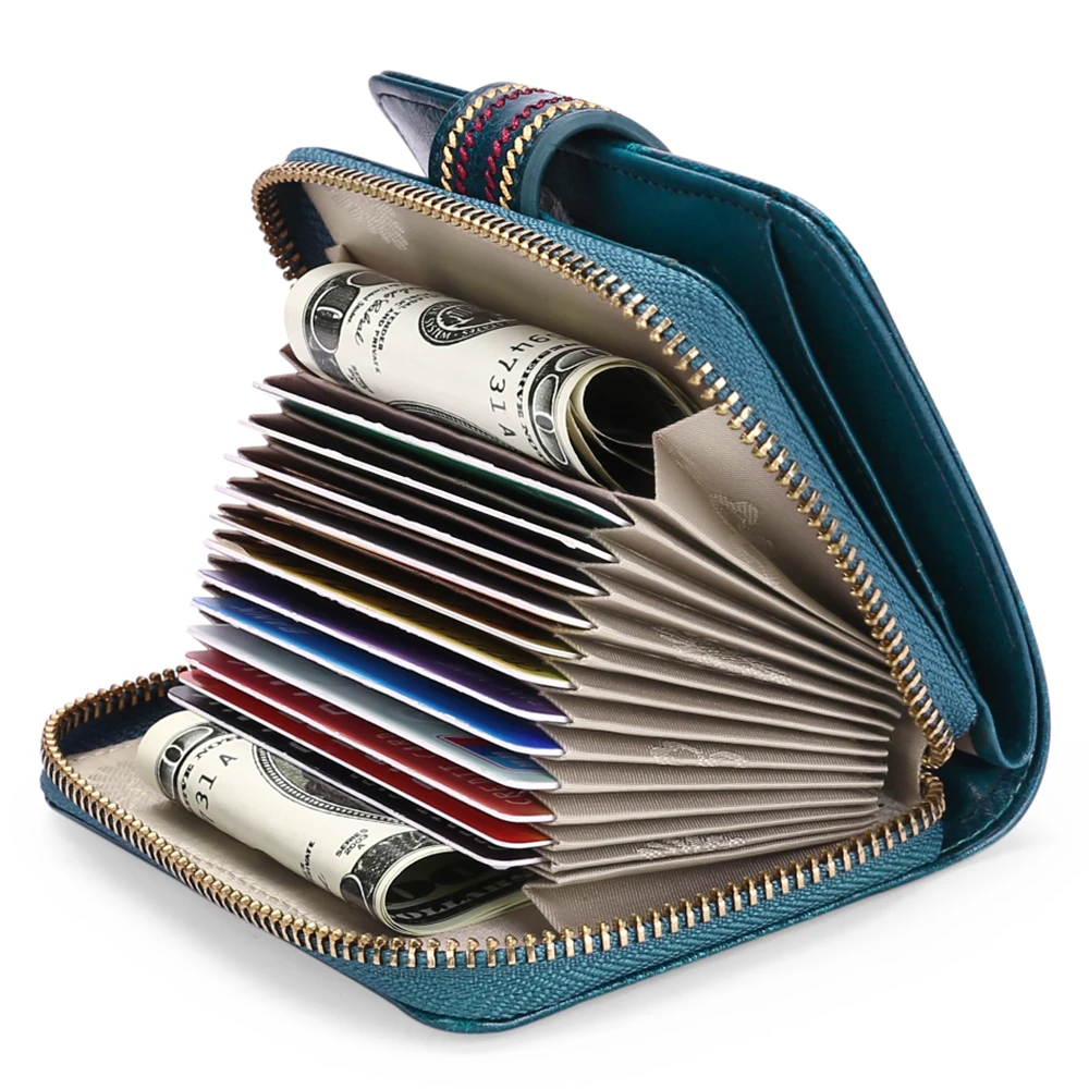 Women Wallet Genuine Leather Small Short Zipper Card Holder Coin Purse Ladies Wallets 2023 RFID Purses For Women's Pocket