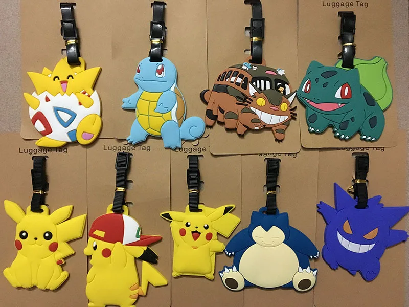 

Anime Pokemon Pikachu Fire-breathing Dragon Mud Turtle Luggage Tag Pokemon Boarding Pass Luggage Tag cute luggage tag