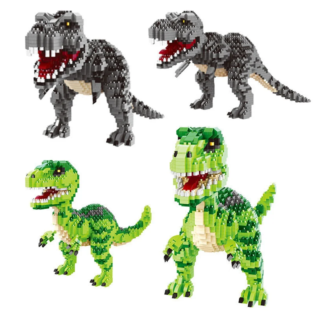 

Dinosaur 3D Model Mini Building Blocks Tyrannosaurus Rex Velociraptor Micro Bricks Figure Puzzle Education Toy For Kids