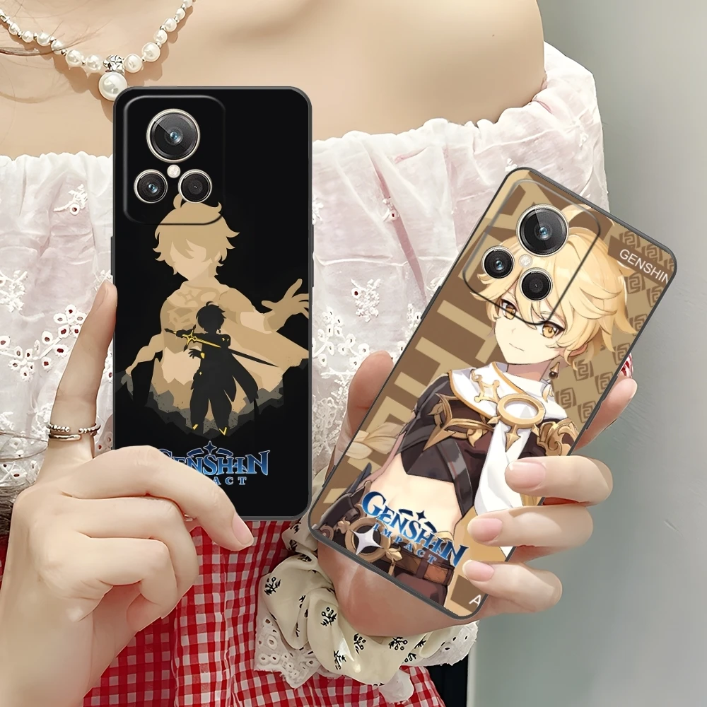 Чехол для мобильного телефона Genshin Impact Aether черный мягкий чехол Realme GT 2 9i 8i 7i Pro X50 X2