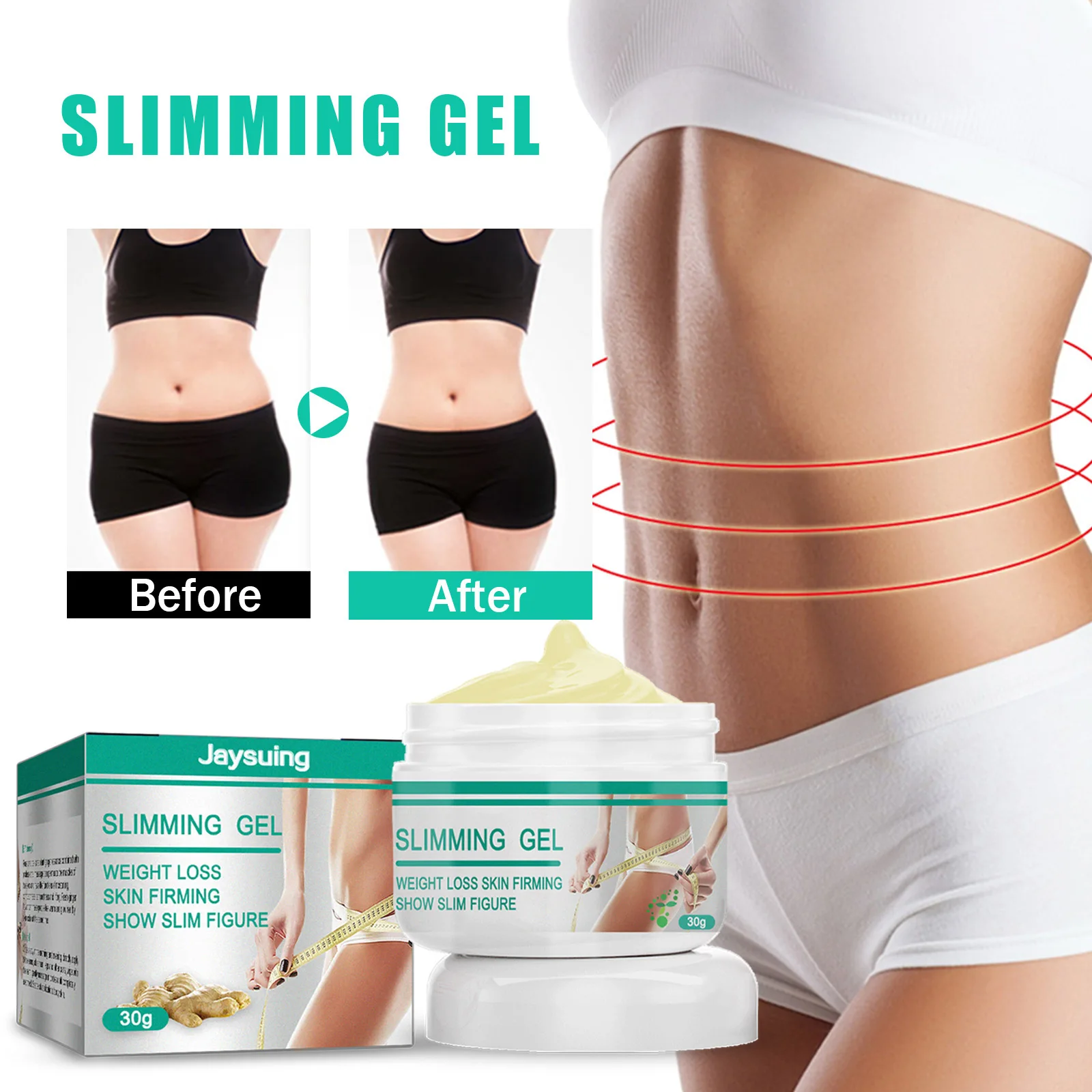 30/50g Ginger Slimming Cream Fast Weight Loss Removal Leg Waist Cellulite Fat Burning Massage Cream Whitening Lifting Body Care