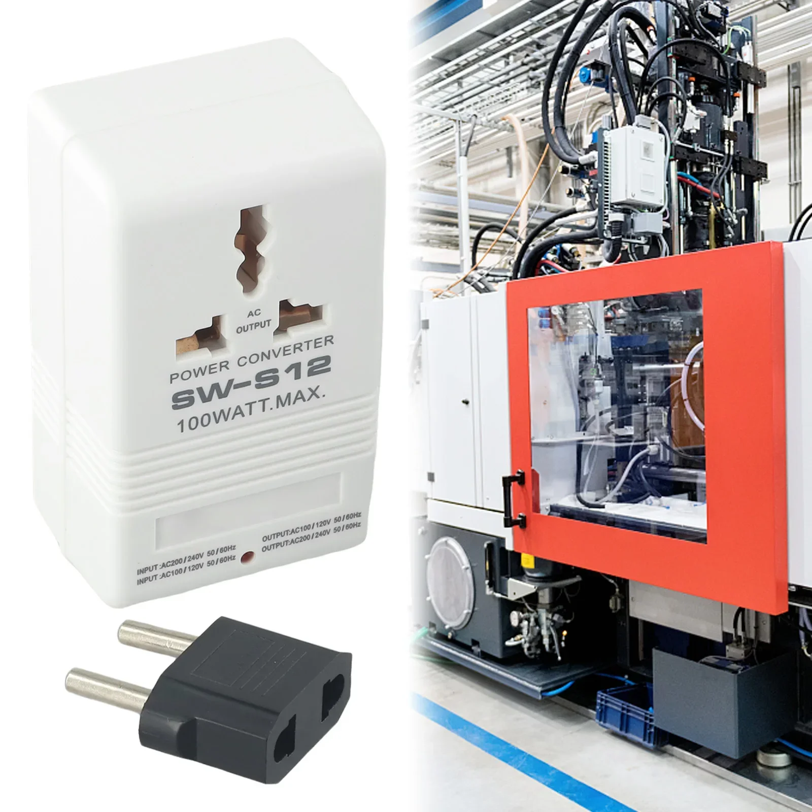 Adapter Eu Konwerter zasilania Transformator Mocny 1-częściowy UE Step UP OR Down