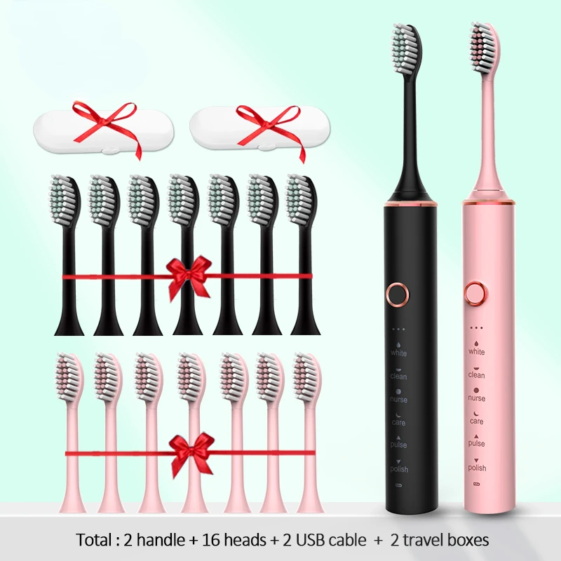 Toothbrush Sonic Toothbrush Rechargeable IPX7 Waterproof  6 Mode Travel Toothbrush with 8 Brush Head best gift