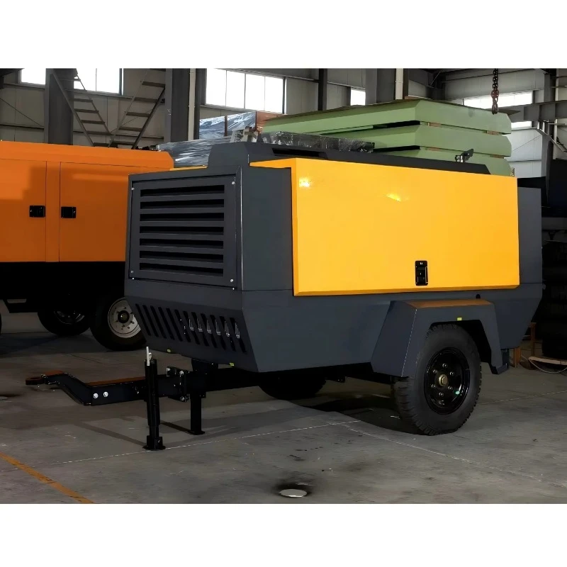 Дизельный винтовой компрессор с прямым впрыском, прицепной, 230 CFM, 9 бар, для строительных работ, отбойных молотков и пескоструйных машин (art.: 3920db13859d7) - 3920db13859d7