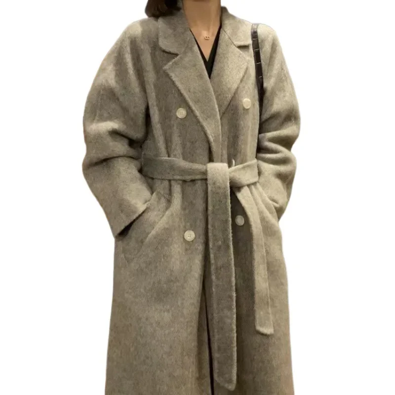 Премиум детское верблюжье Пальто утепленное средней и длинной кашемировое