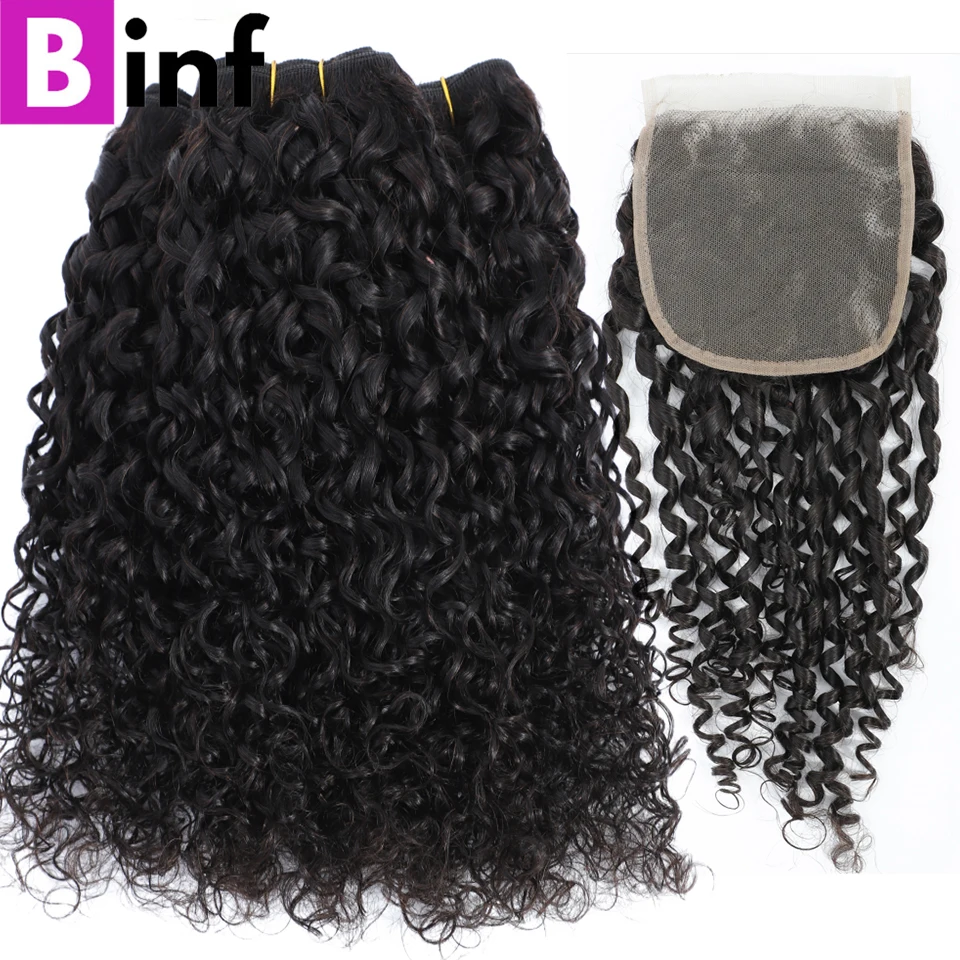 

Pixie Bouncy Curly Bundles With Closure Cheap Peruvian Hair 13x4 Frontal With Bundles 100% Remy Hair Extension Human Hair