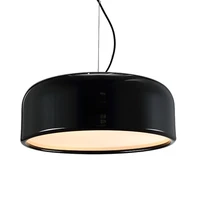 modern led pendant light black white round droplight home decor indoor lighting for kitchen study bar dinning table room e27