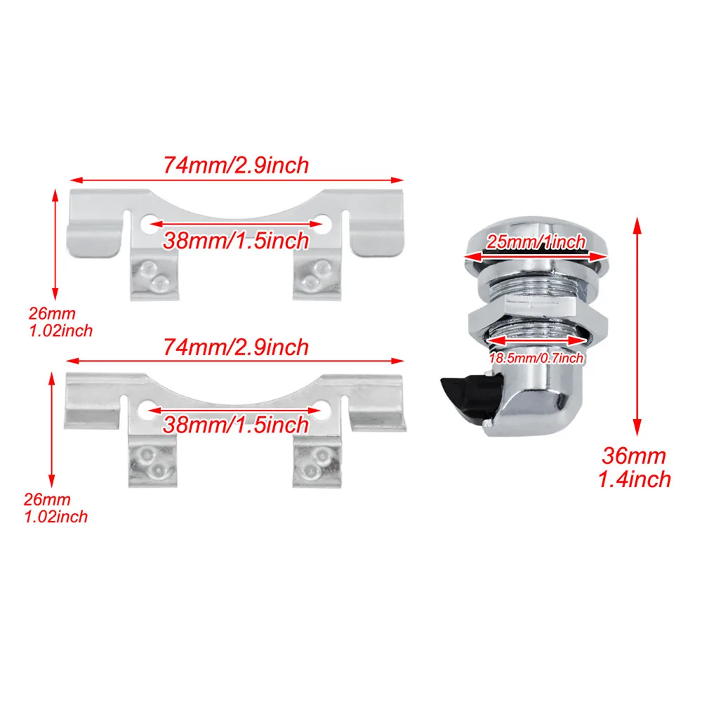 Черная/хромированная нажимная кнопка для мотоцикла защелка топливной двери