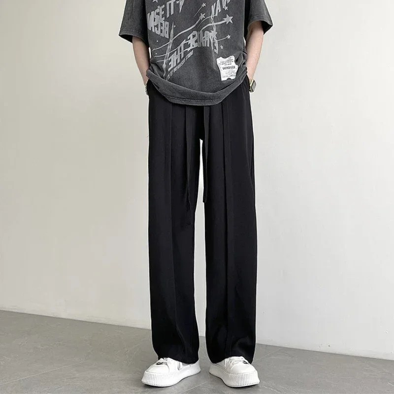 Брюки мужские прямые из полиэстера модные брюки-слаксы Классическая формальная