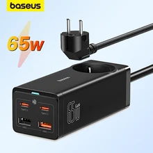 Baseus GaN 파워 스트립 USB C 타입 고속 고속 충전 PD 충전기, 아이폰, 삼성 S23, S22, 샤오미 13 용, 65W