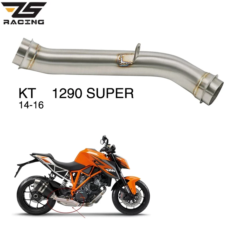 ZS Racing Motorcycle Exhaust Pipe Middle Pipe Link Pipe Connection Stainless Steel For Super KT 1290 2014-2016