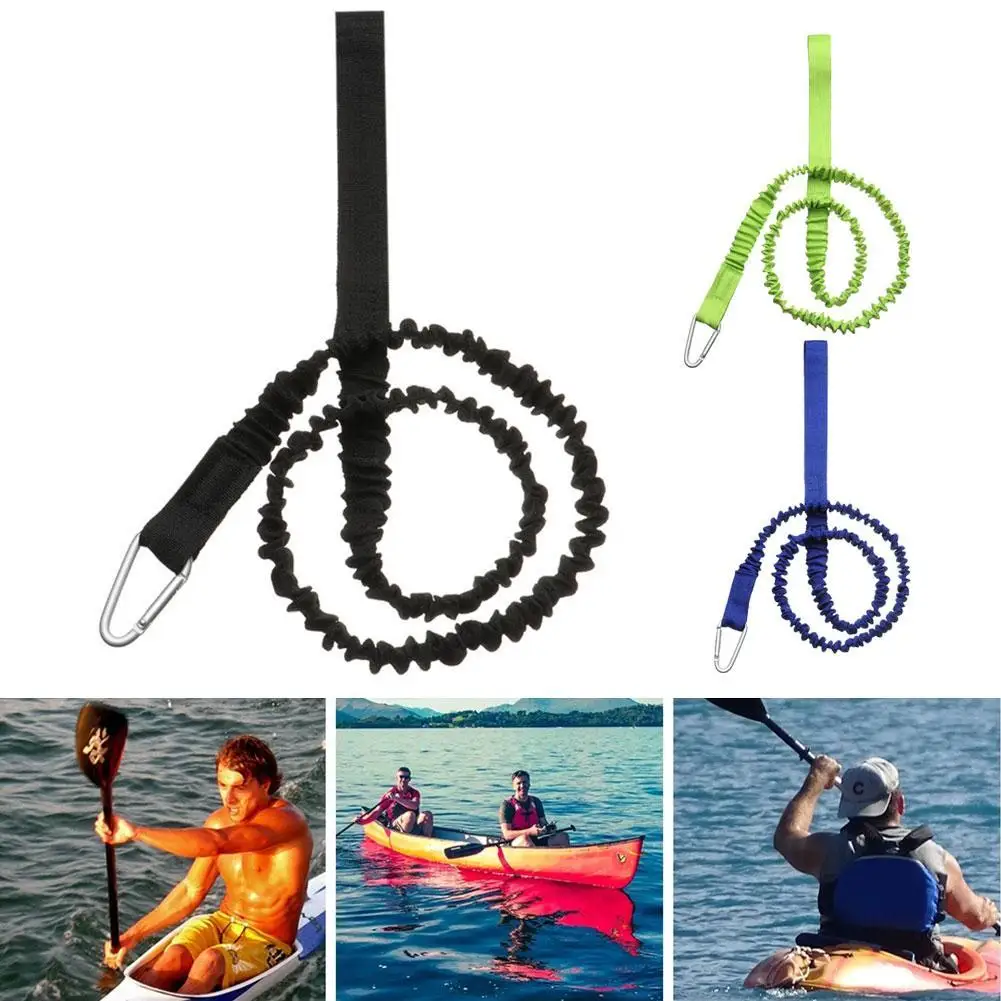

1pc Elastic Kayak Paddle Leash Adjustable With Safety Coiled Tie Lanyard Rowing Paddle Accessorie Hook Pole Boat Rope Kayak O1p5
