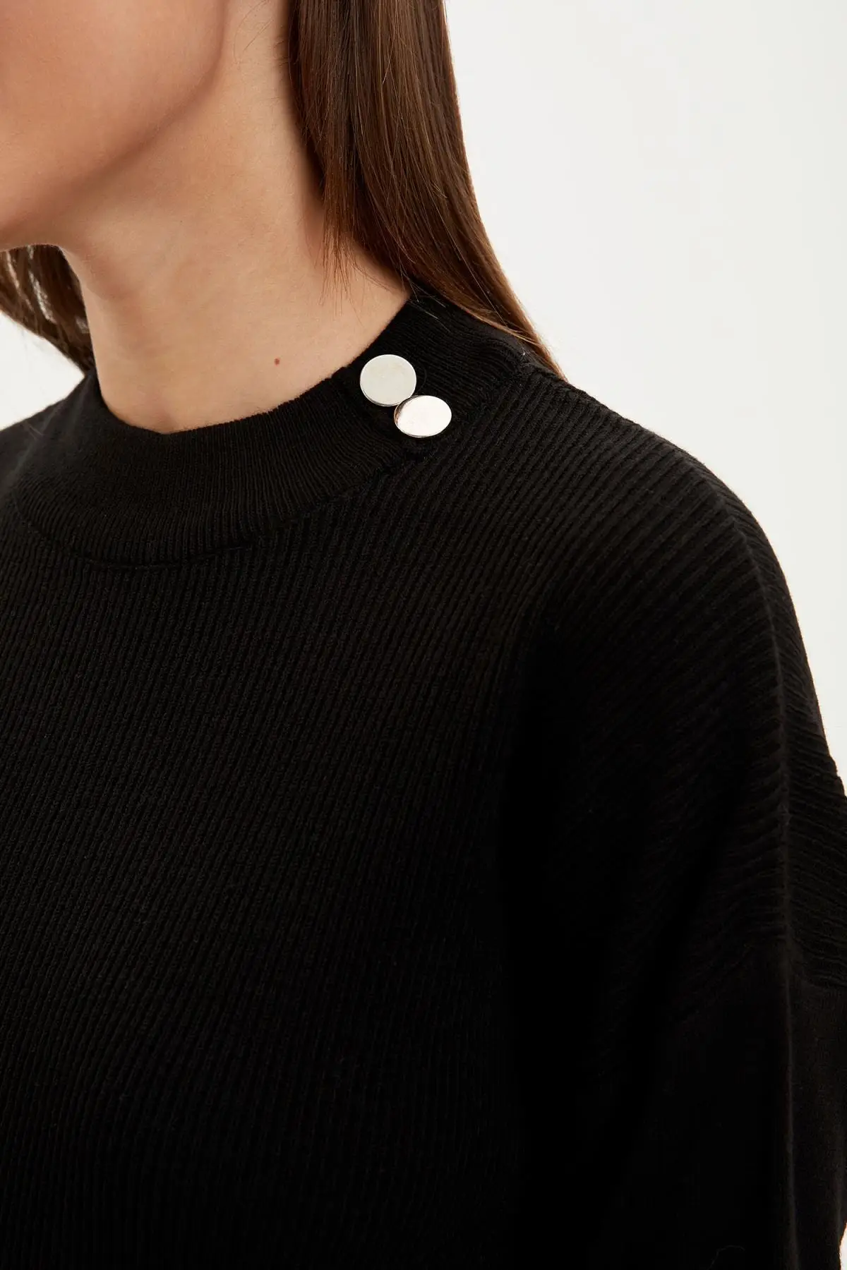 

Low Sleeve Tunic Sweater Women Black Button taylor Women Muslim Tunic 2021 Fashion