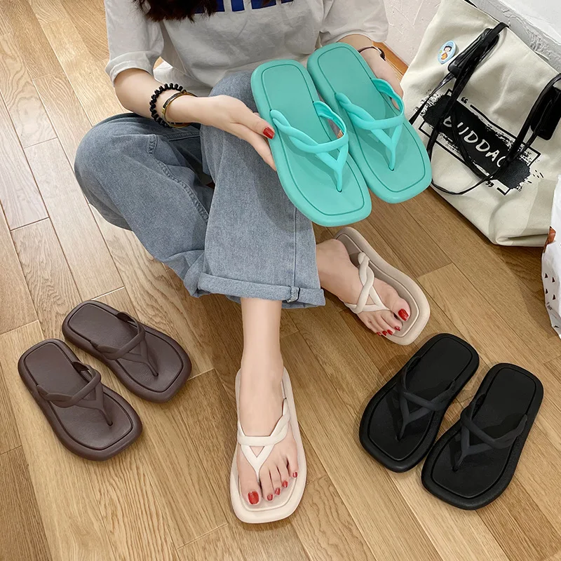 

Slippers for Women 2022 Summer New Solid Flat Shoes Indoor Non Slip Sandals Women Korean Breathable Beach Shoes