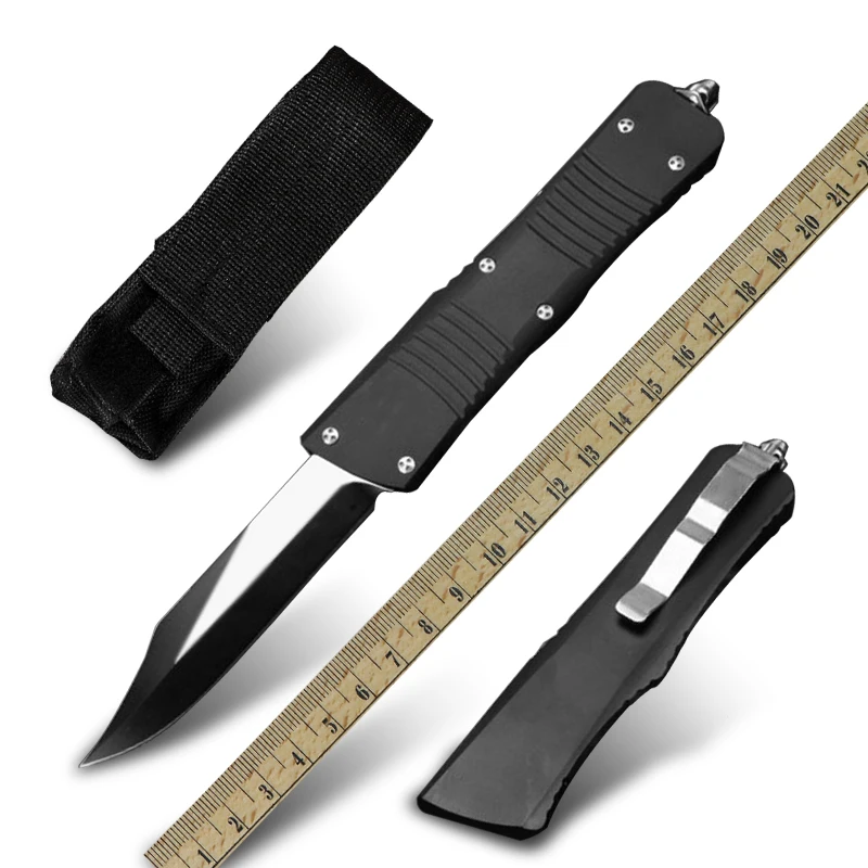 Micro Pocket Folding Blade 440 Steel Automatic Knife OTF Military Tactical Self Defense Knife Outdoor Hunting Survival Knife EDC