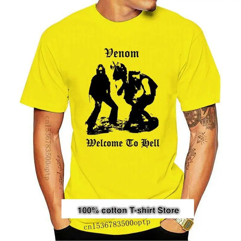 

Venom-Camiseta de bienvenida al infierno v4, camiseta negra de metal, basura, todos los tamaños, nueva