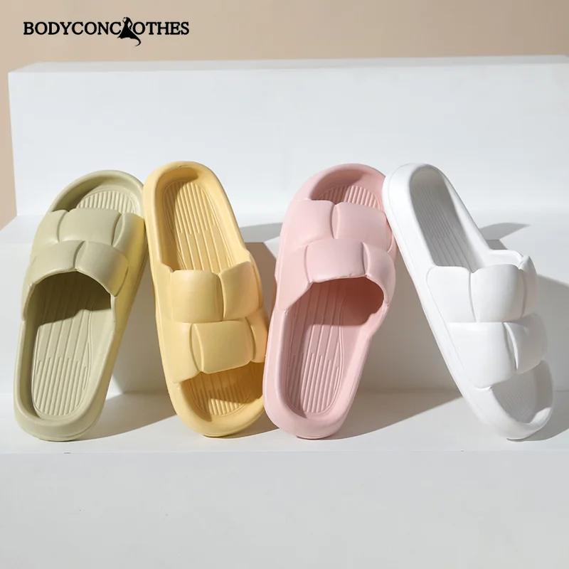 

2022 Women Men Slippers Cloud Slippers Women Indoor Home EVA Soft-soled Mute Shoes Bathroom Slides Couples Summer Shoes