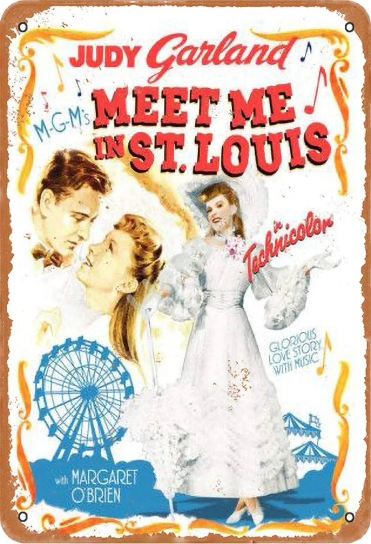 

Meet Me In St.Louis Judy Garland Vintage Tin Sign Art Iron Painting Rusty Poster Decoration Aluminum plaque