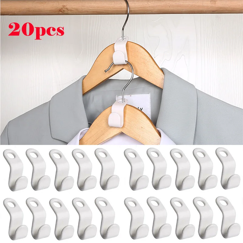 

10pcs Clothes Hanger Hook Folding Clothes Rack Wardrobe Hanging Hanger Space Saving Connectors for Closet Clothing Storage
