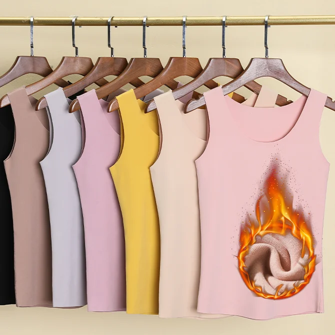 

Женская терморубашка без рукавов, эластичный бархатный жилет, Женский термотоп с вырезом, теплое нижнее белье, женская мягкая терморубашка ...