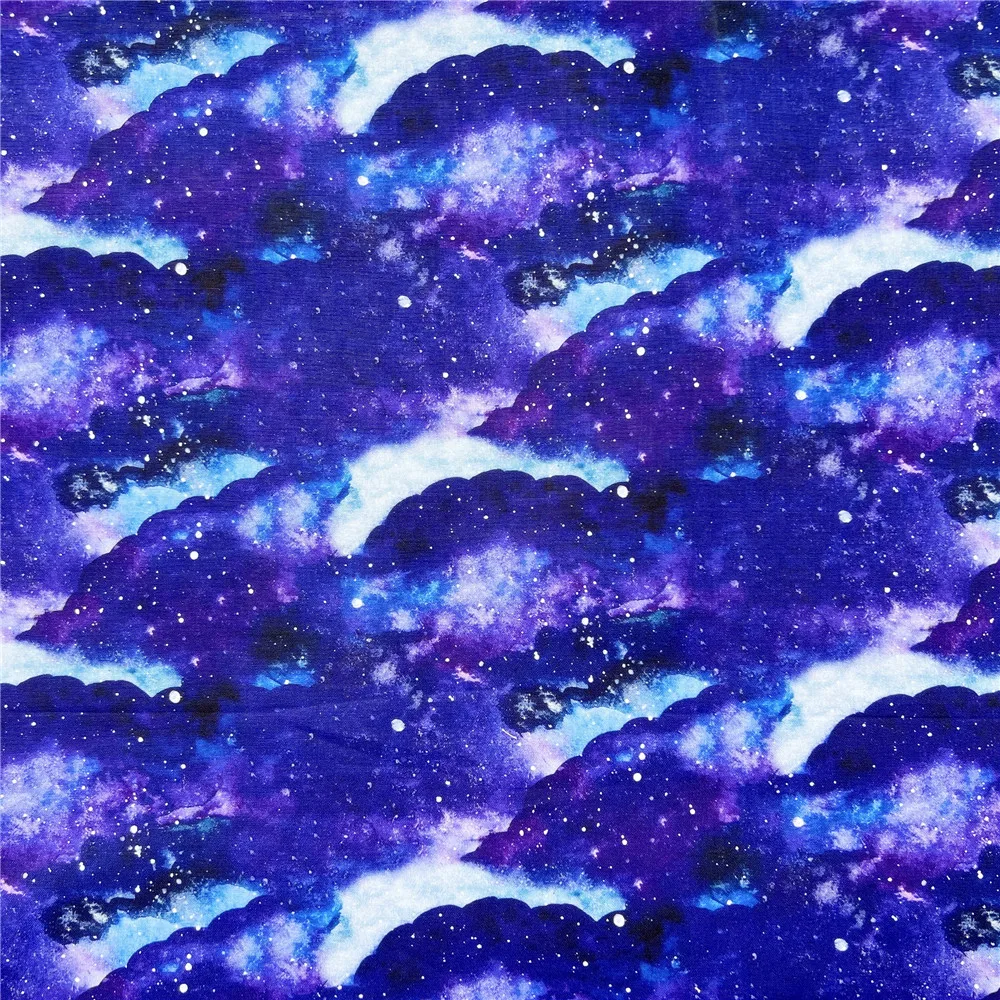 Ткань из 100% хлопка с рисунком голубого космоса звездного неба ткань в стиле