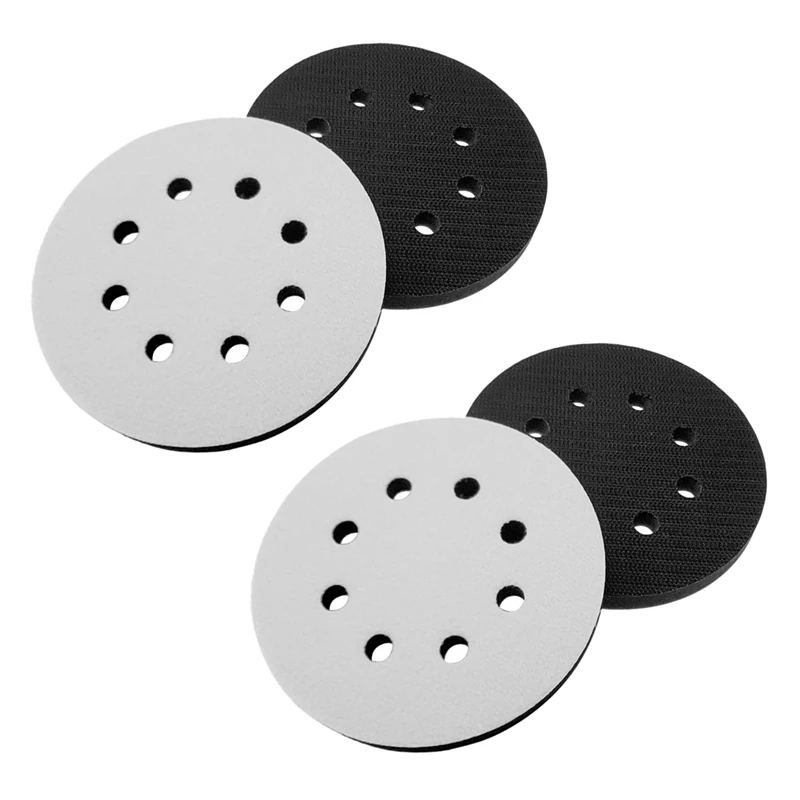

4PCS 5 Inch(125Mm) 8-Hole Soft Sponge Interface Pad For Sanding Pads And Hook And Loop Sanding Discs