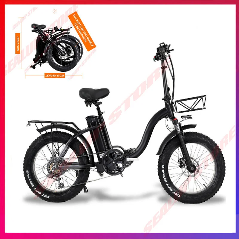 

Y20 Electric Bike 500W E Bikes Folding Electric Bicycle Fatbike E-Bike 20 Inch 4.0 Fat Tire Ebike 48V Lithium Battery